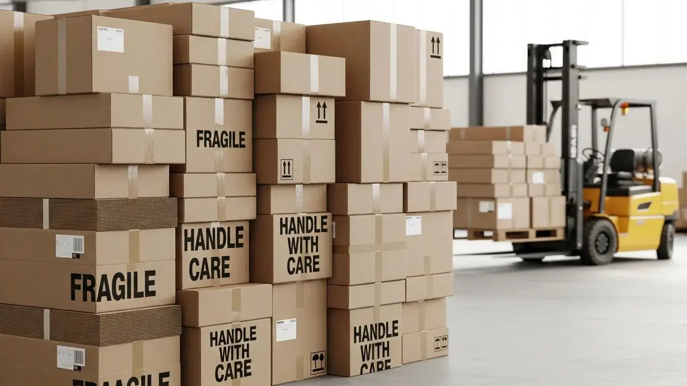 Stack of industrial corrugated boxes ready for shipment, highlighting bulk packaging benefits